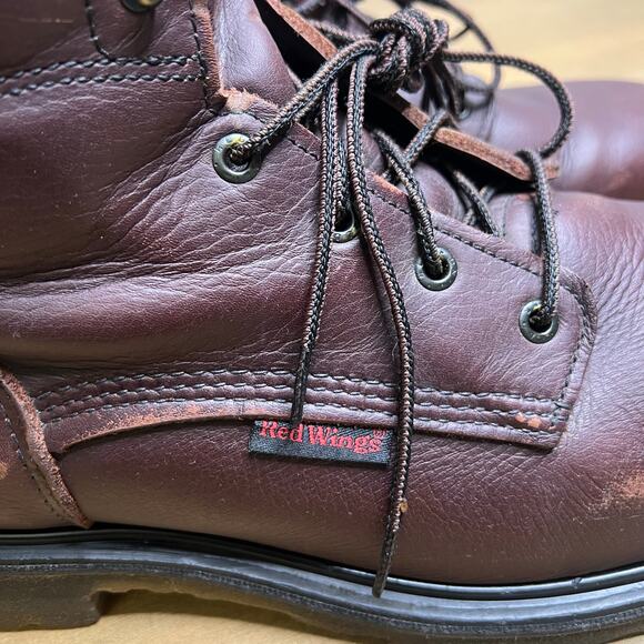 Red Wing 606 Leather Work Boots Soft Toe EH USA Made Brown Men’s Size 14 E2 main image 9